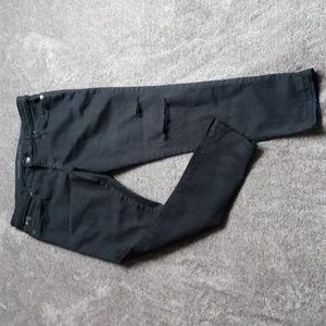 Second Yoga Jeans black dropped hem distressed skinny jeans made in Canada